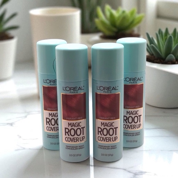 (4)- L’Oréal Magic Root Coverup Temporary Gray Concealer Spray- Bright Red 2oz - Picture 1 of 8